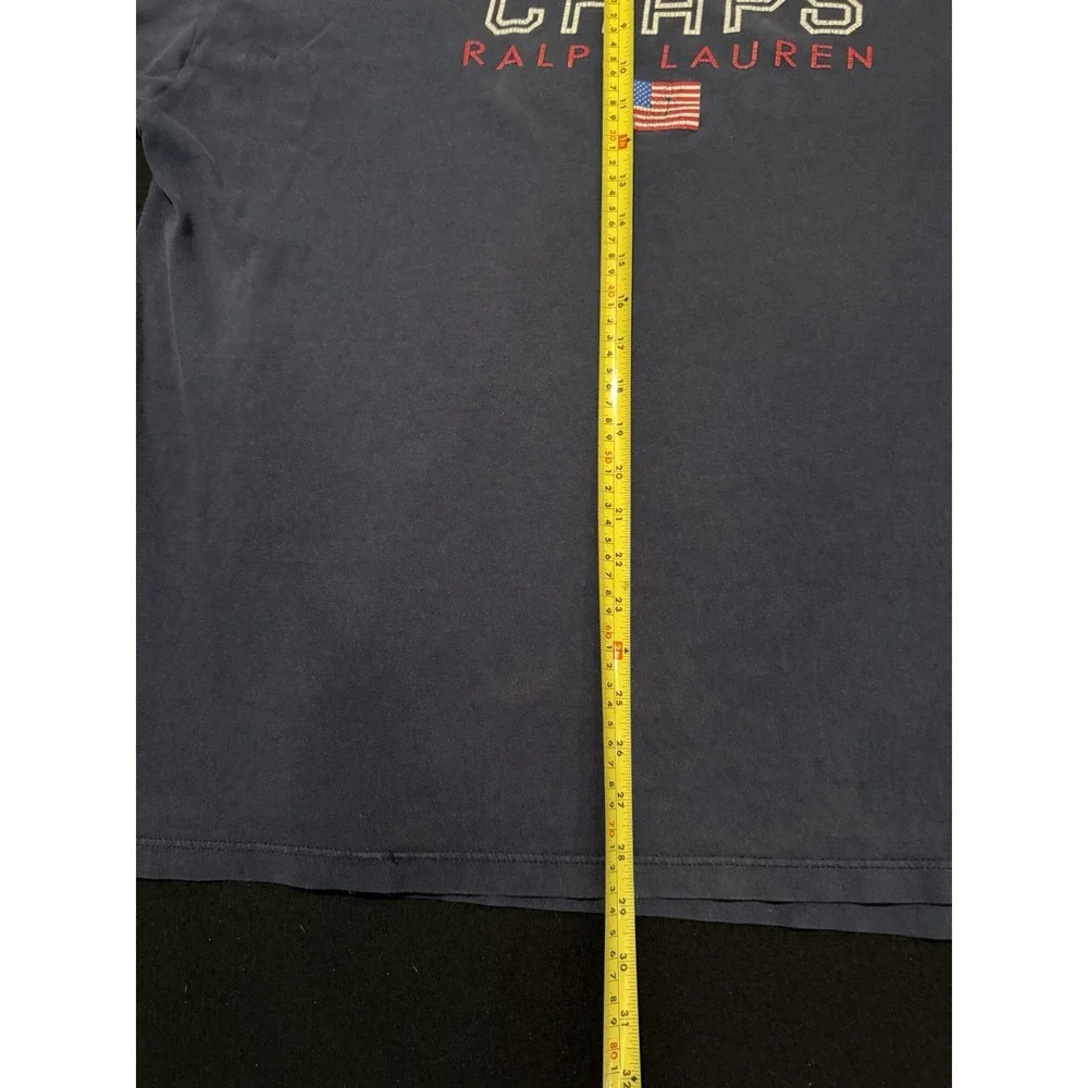 Chaps Ralph Lauren Vintage Flag Graphic Navy Blue Mens Size XL